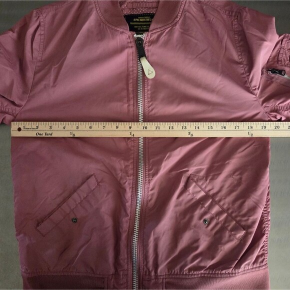 Alpha Industries Nylon Dusty Pink Flight Bomber Jacket Medium - Picture 8 of 15